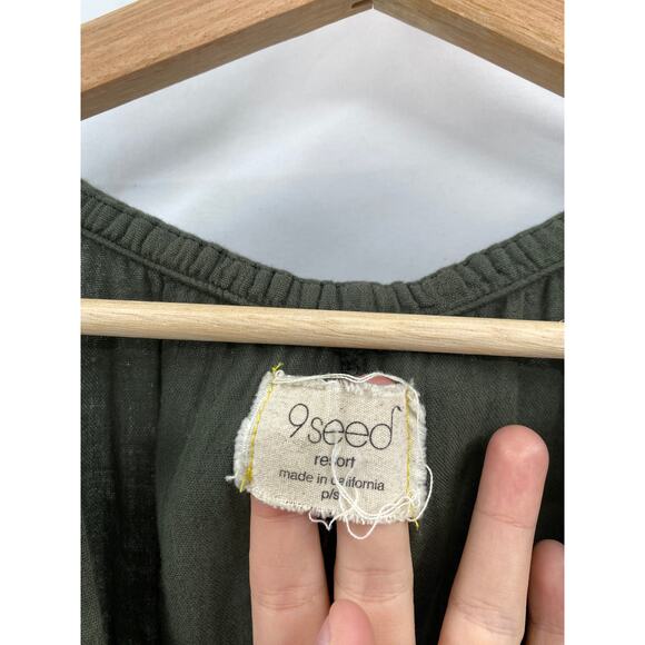 9seed S green cotton gauze jumpsuit - Picture 2 of 4
